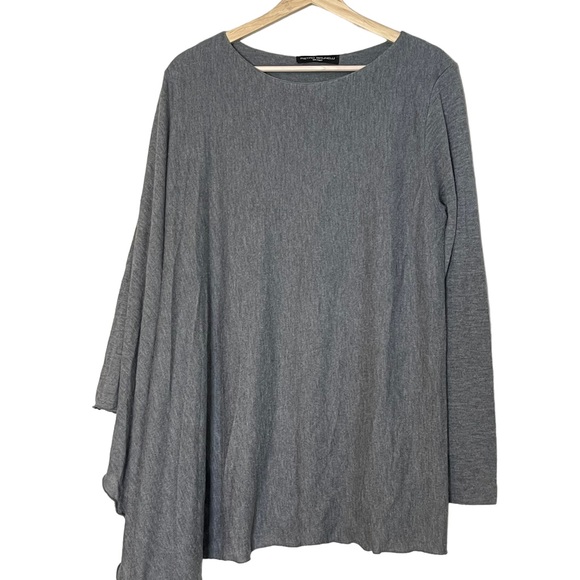 Pietro Brunelli Maternity Gray Asymmetrical Pullover Poncho Like Sweater Size M - Picture 3 of 12